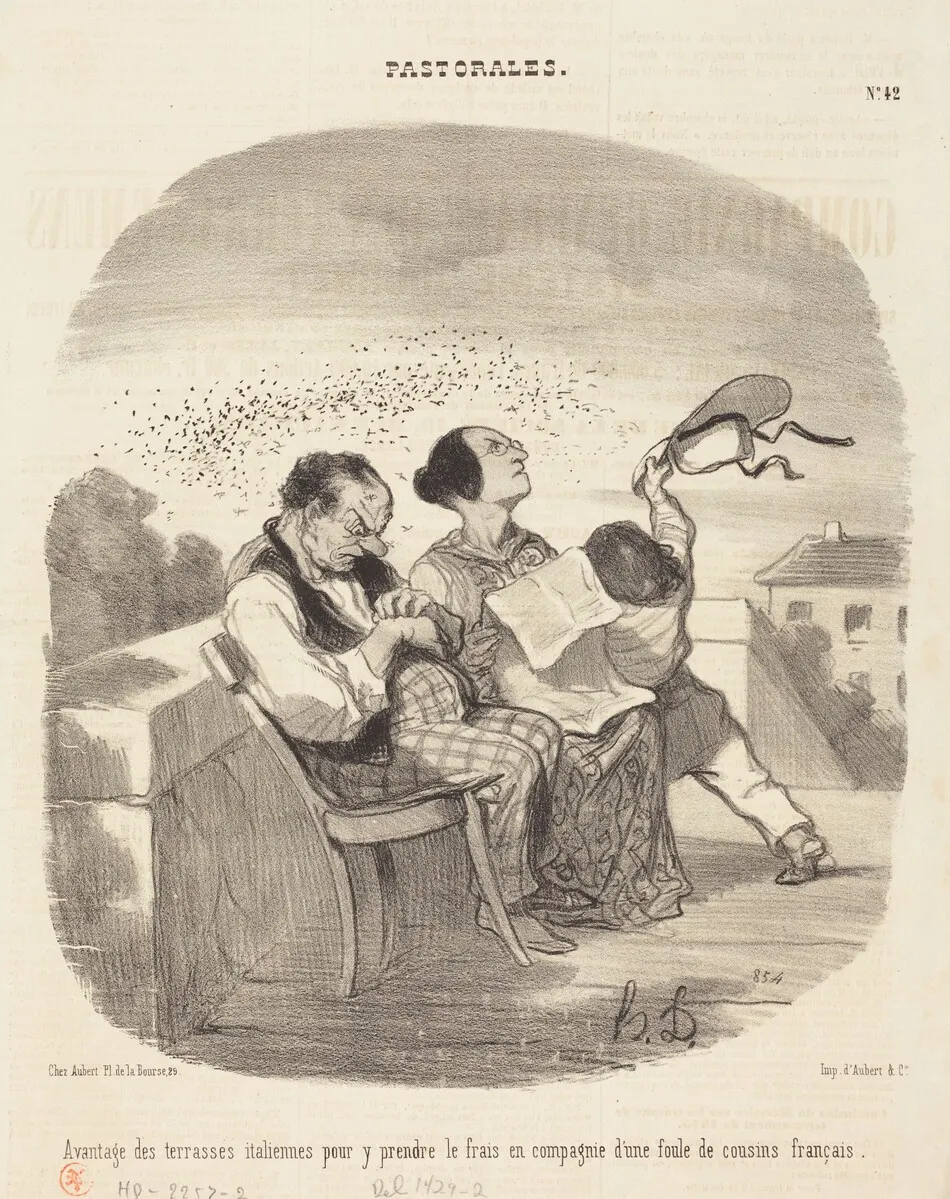 Avantages des terrasses italiennes... by Honoré Daumier