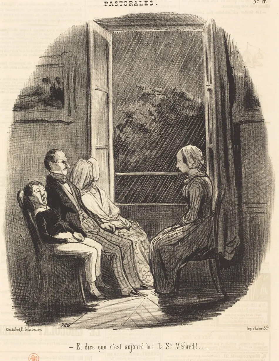 Et dire que c'est aujourd'hui la Saint-Médard! by Honoré Daumier