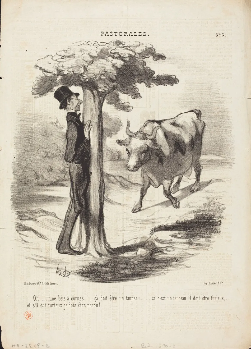 Oh!... une bête a cornes... by Honoré Daumier