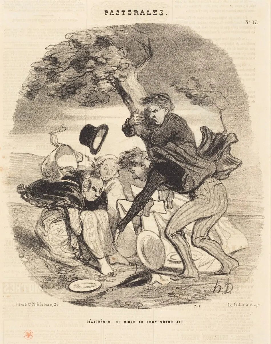 Désagrément de diner au trop grand air by Honoré Daumier