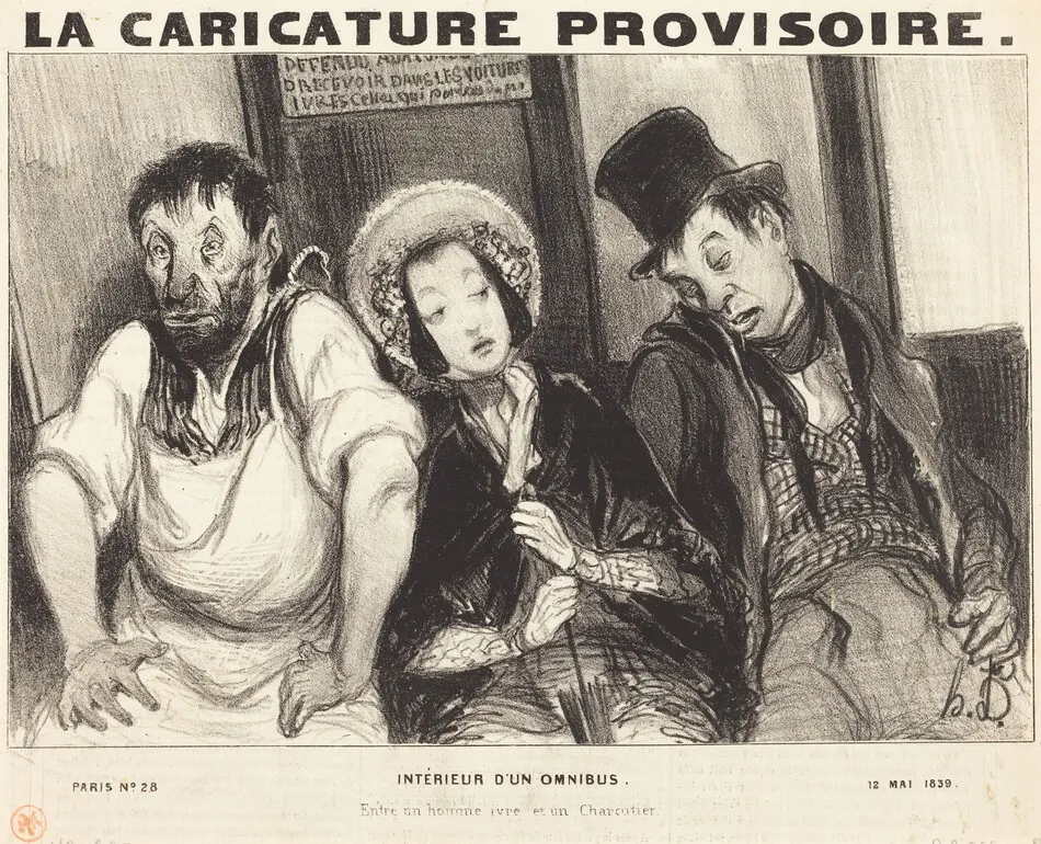 Intérieur d'un omnibus by Honoré Daumier
