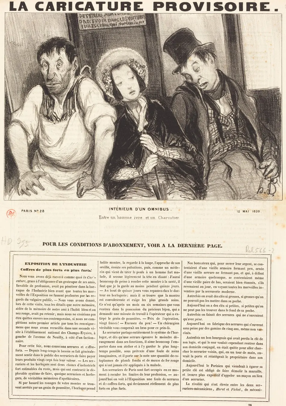 Intérieur d'un omnibus by Honoré Daumier