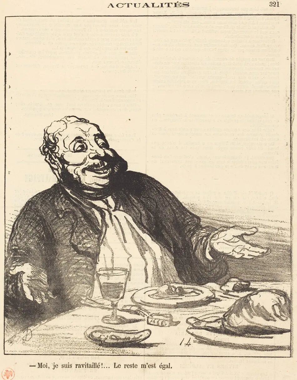 Moi je suis ravitaillé!... by Honoré Daumier