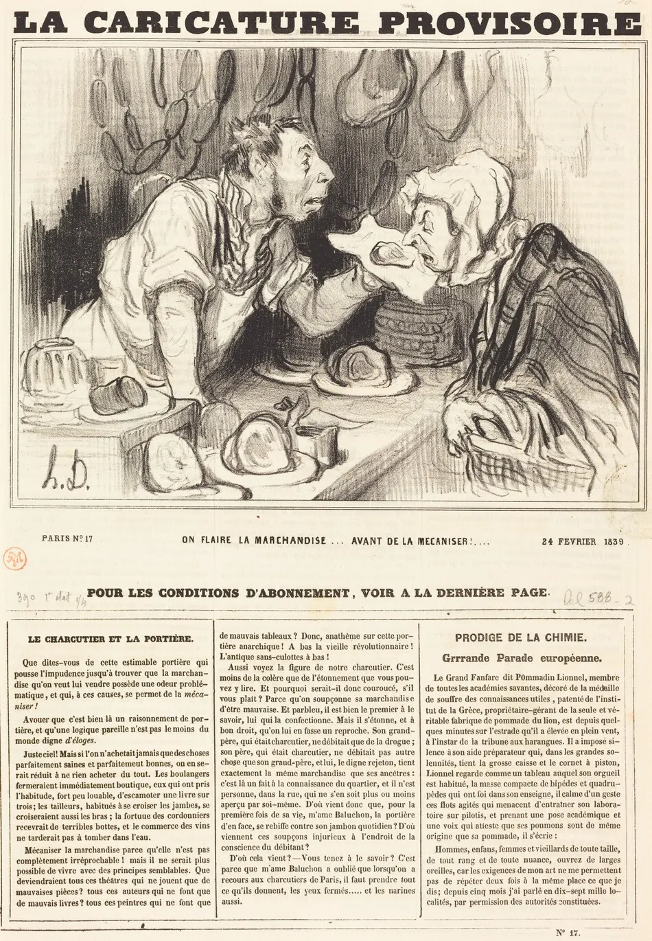 On flaire la marchandise... avant de la mécaniser!... by Honoré Daumier