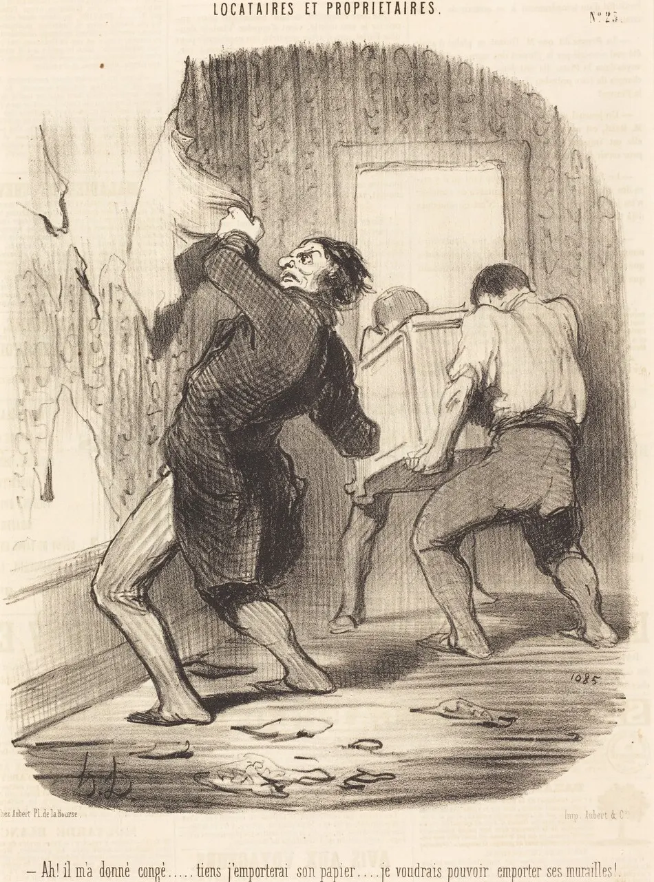Ah! il m'a donné congé... by Honoré Daumier