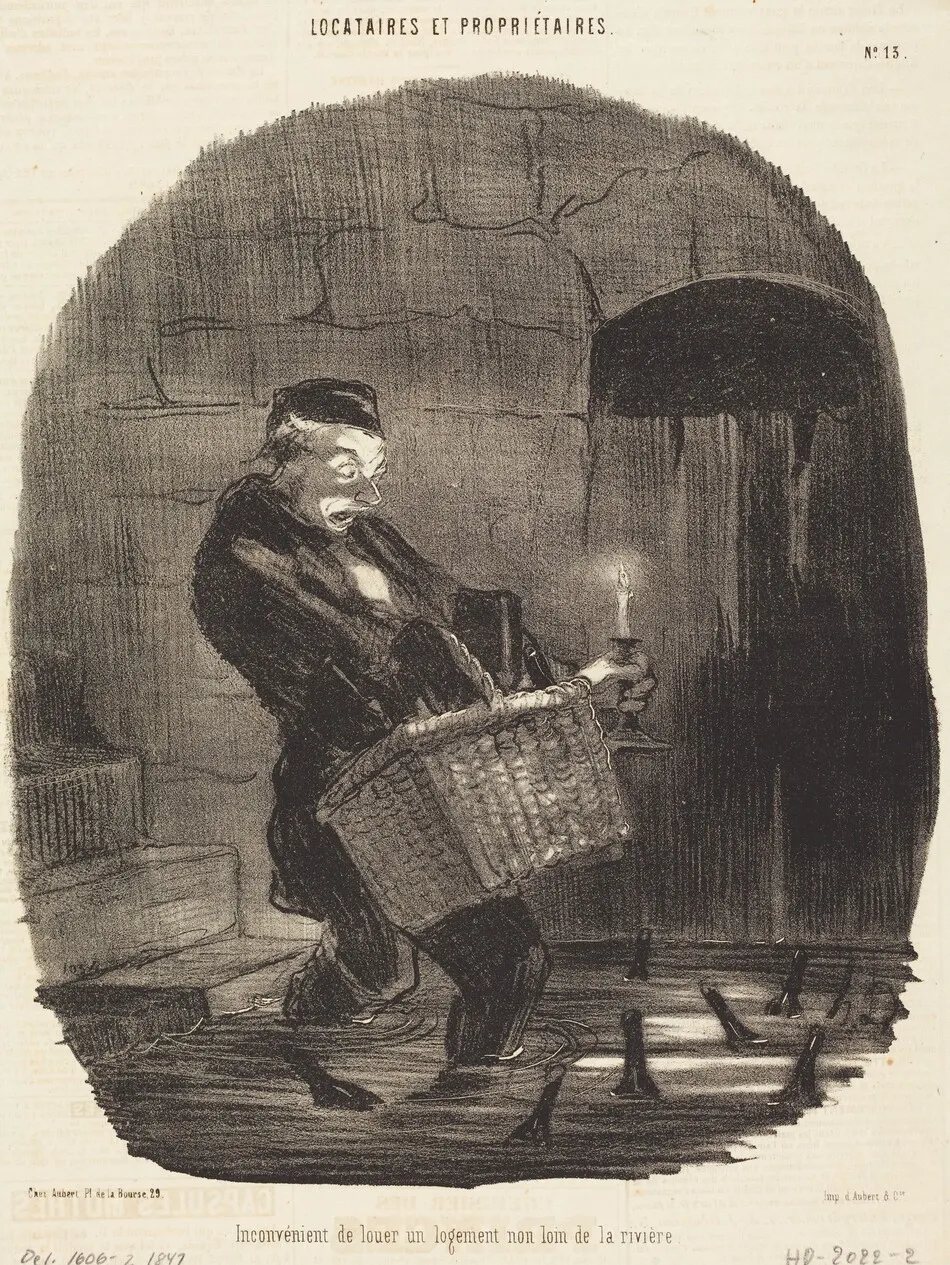 Inconvénient de louer... non loin d'une rivière by Honoré Daumier