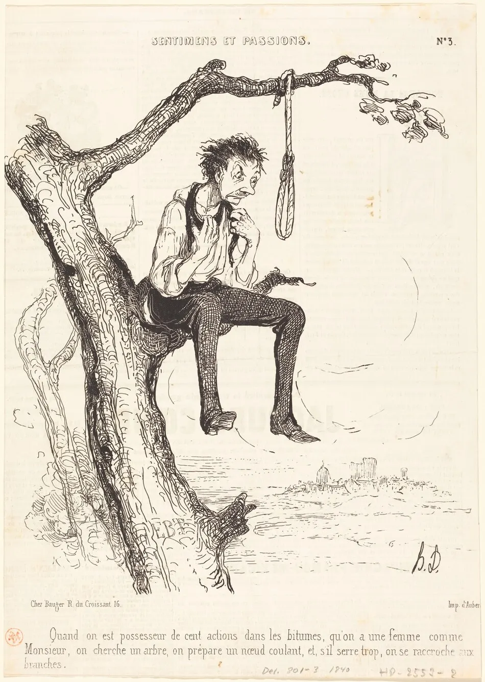 Quand on est possesseur de cent actions... by Honoré Daumier