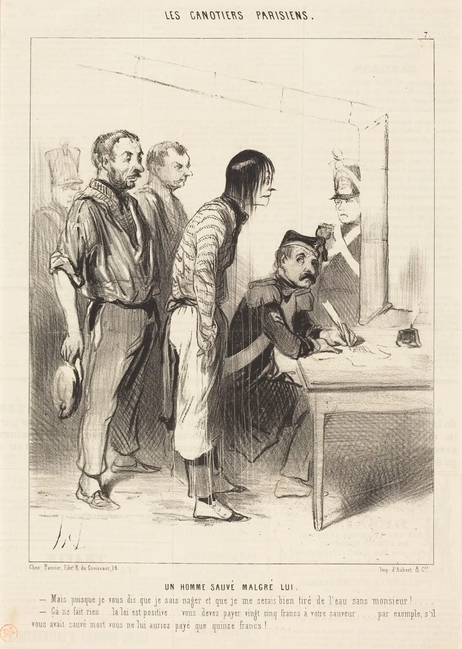 Un Homme sauvé malgré lui by Daumier, Honoré