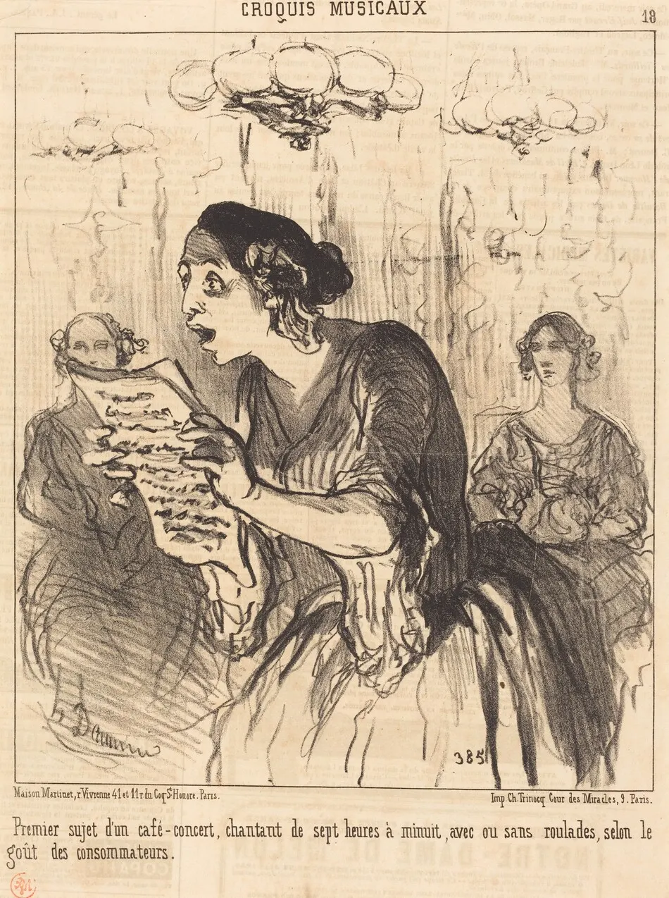 Premier sujet d'un café-concert chantant... by Honoré Daumier