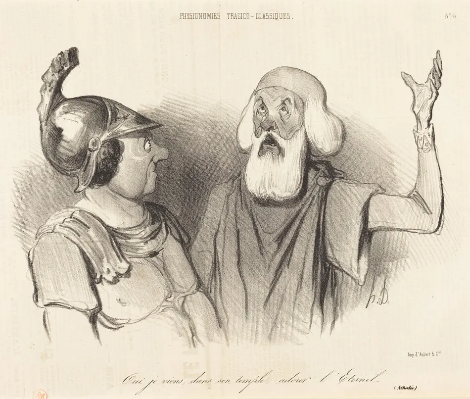 Oui je viens, dans son temple... by Honoré Daumier