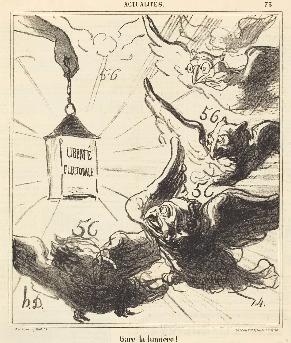 Gare la lumière! by Honoré Daumier