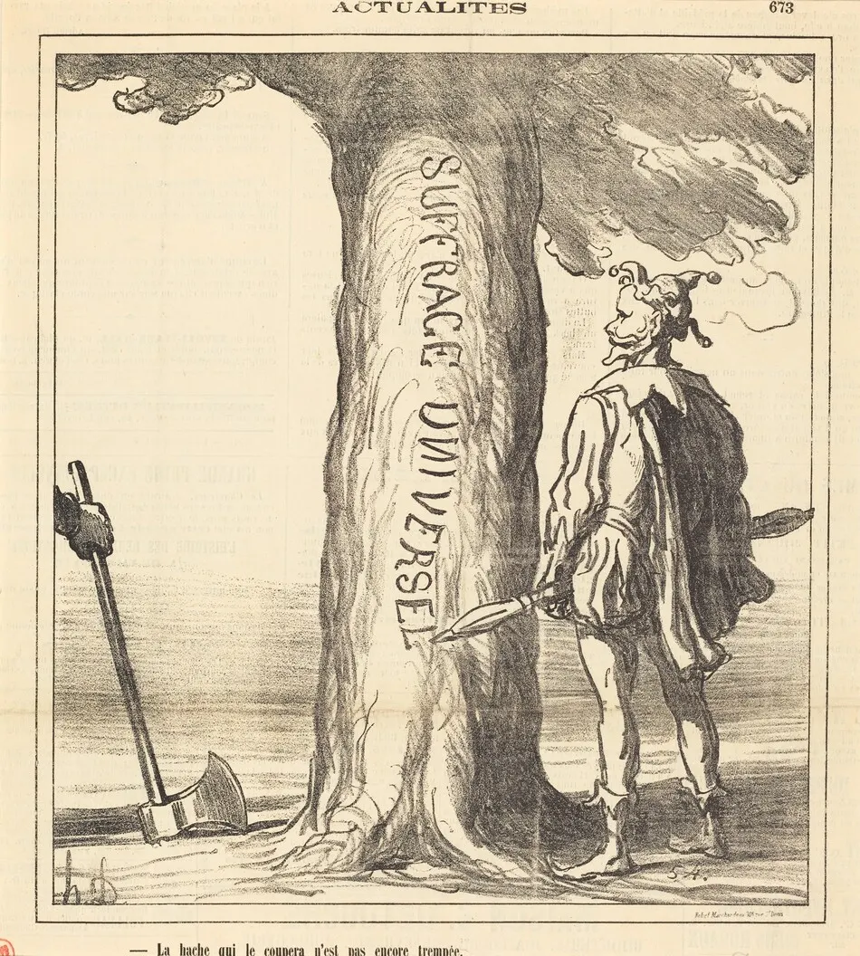 La hache qui le coupera n'est pas encore trempée by Honoré Daumier