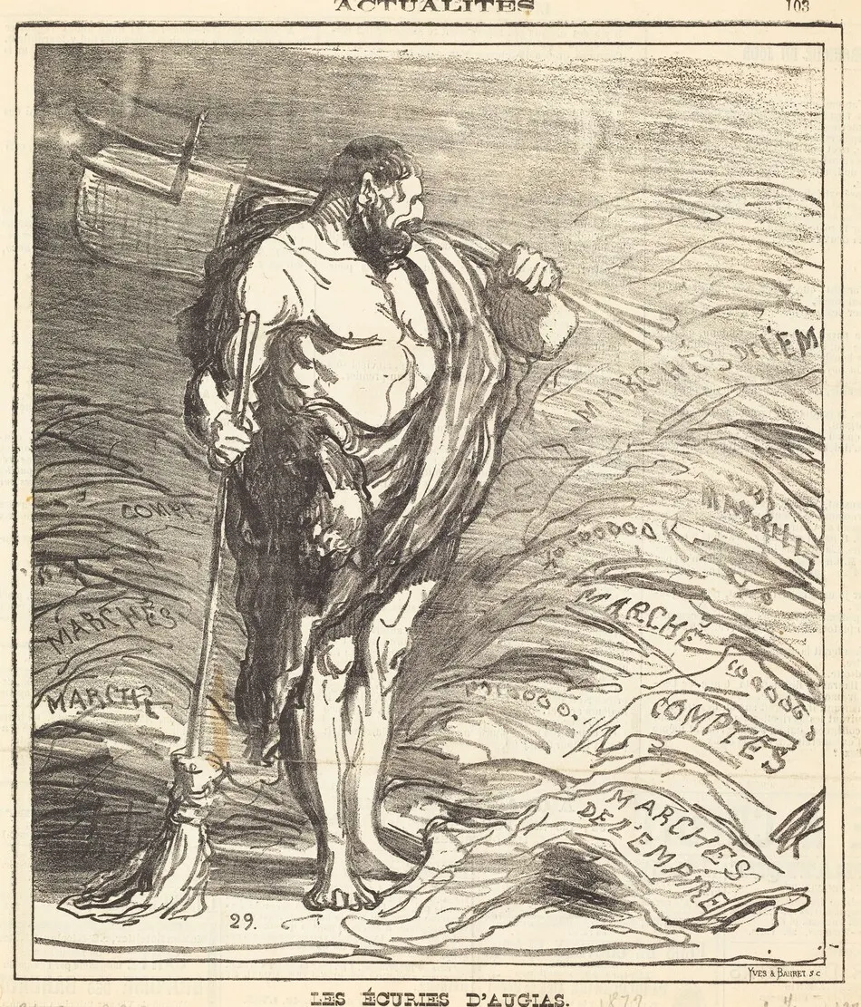 Les écuries d'Augias by Honoré Daumier