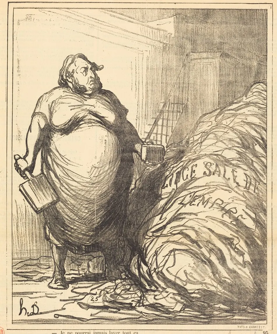 Je ne pourrai jamais laver tout ça by Honoré Daumier