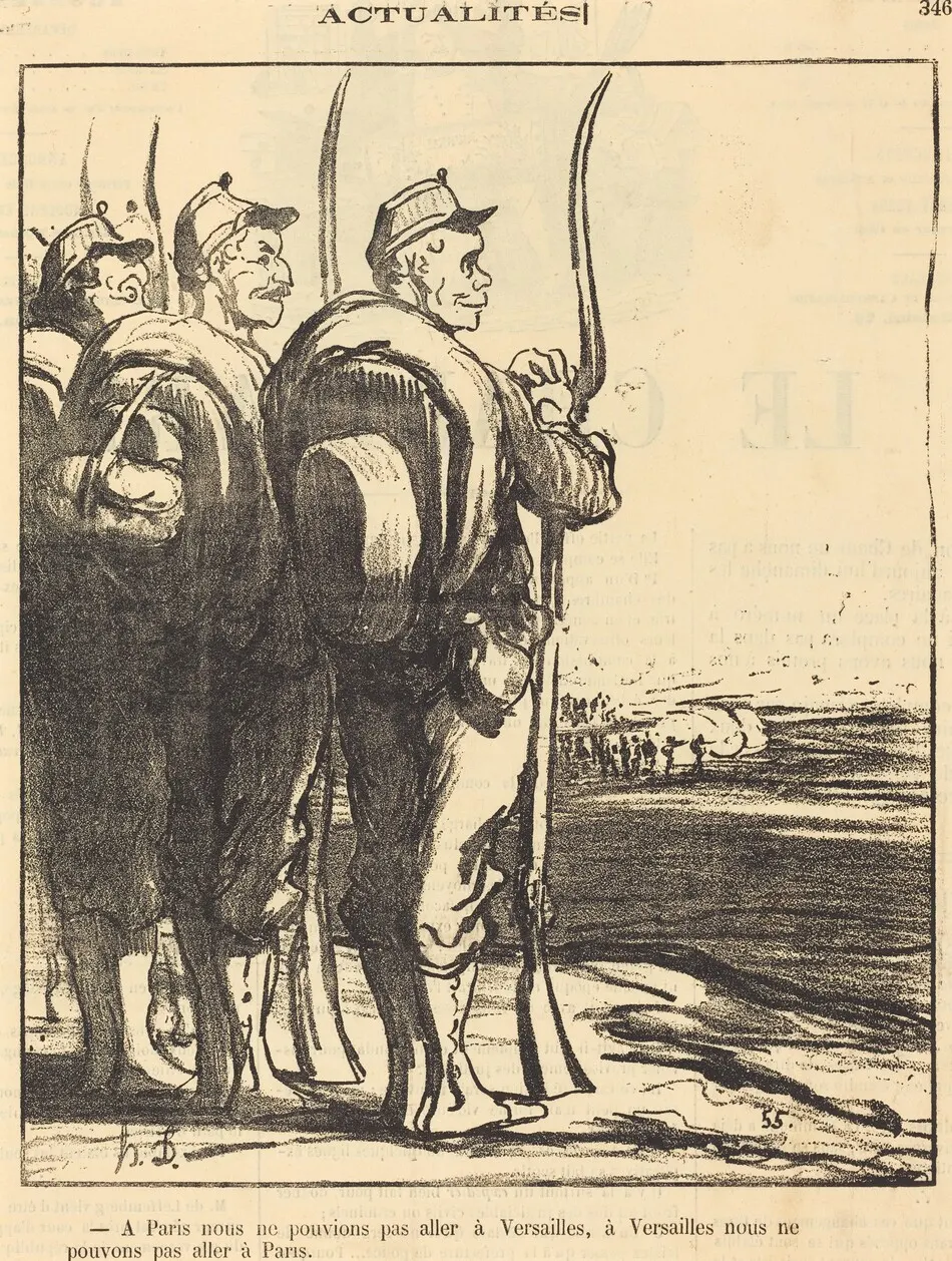 A Paris nous ne pouvions... aller a Versailles... by Honoré Daumier