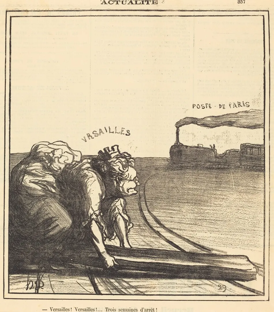 Versailles!... Trois semaines d'arrêt! by Daumier, Honoré