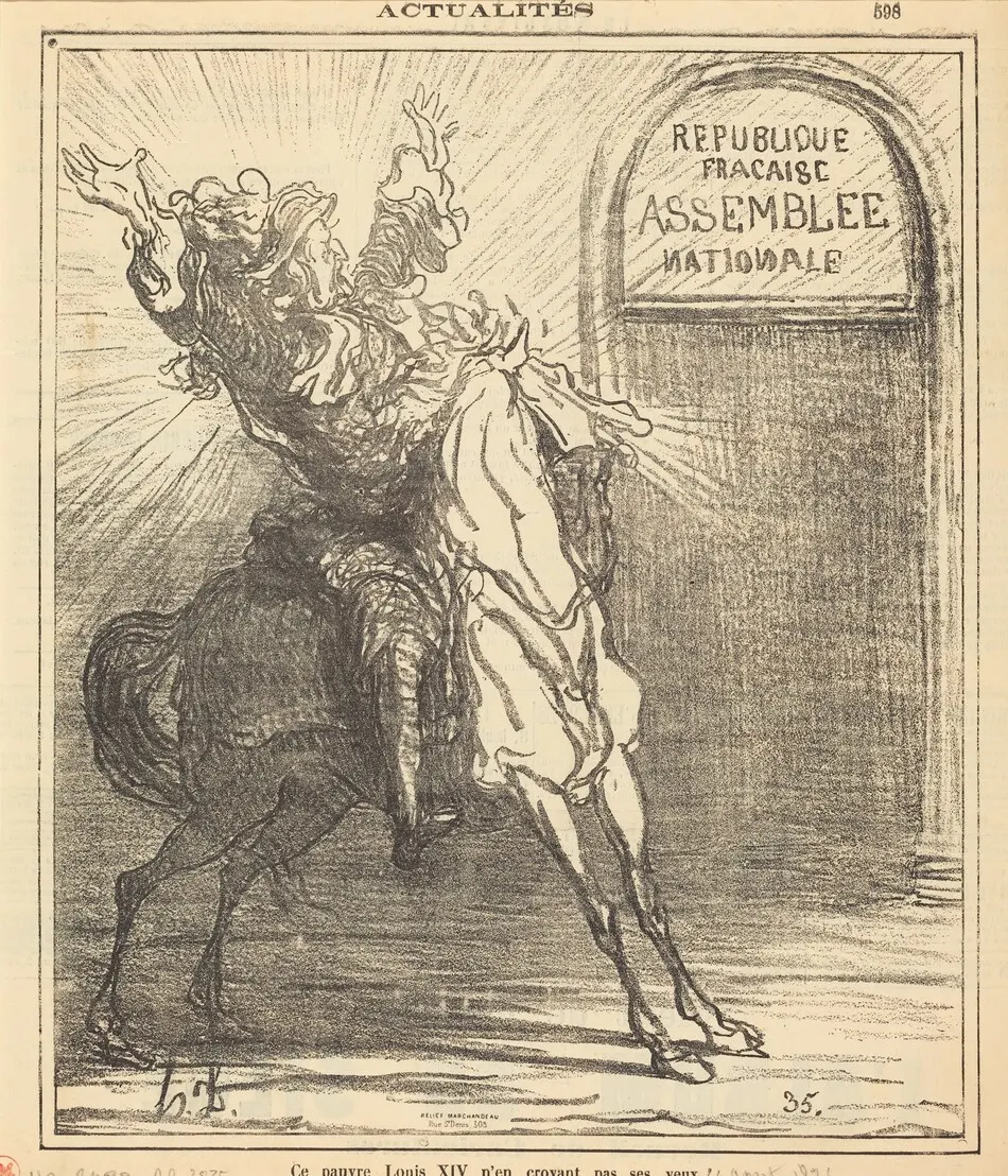 Ce pauvre Louis XIV n'en croyant pas ses yeux by Honoré Daumier