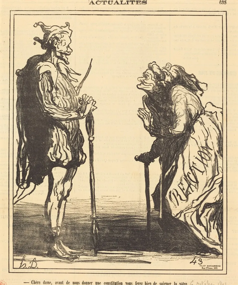 Chère dame, avant de nous donner... by Honoré Daumier