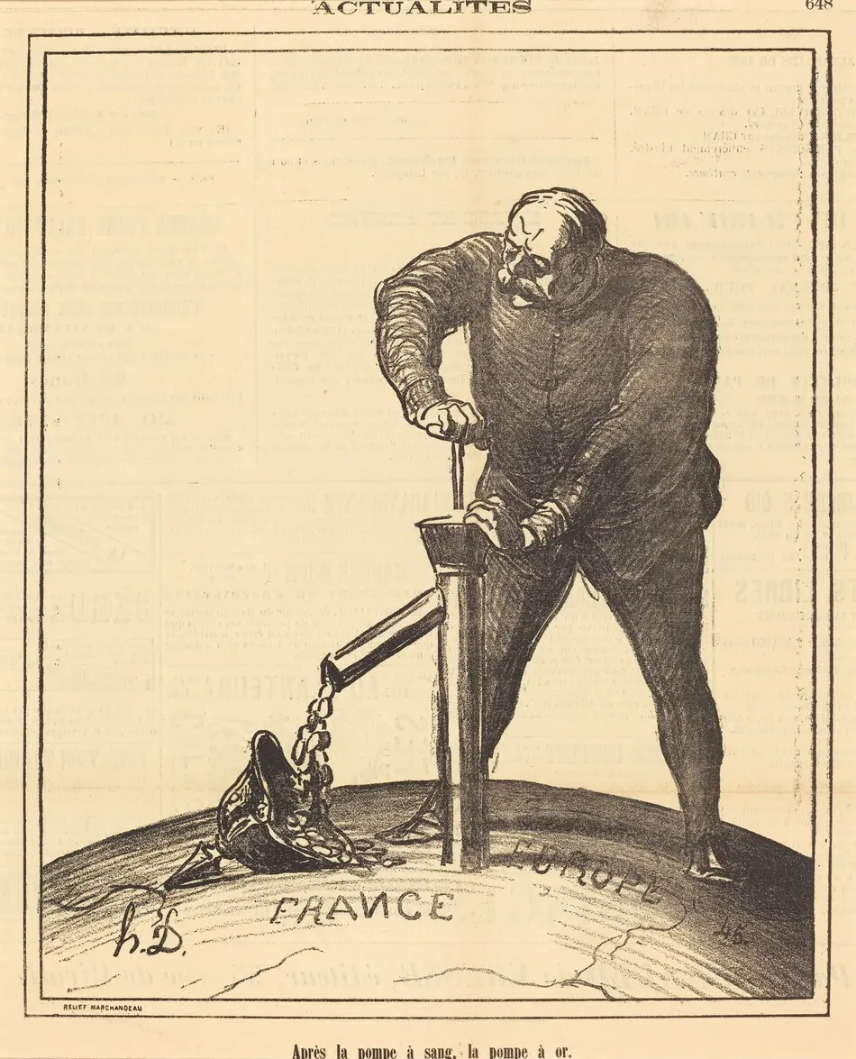 Après la pompe a sang, la pompe à or by Honoré Daumier