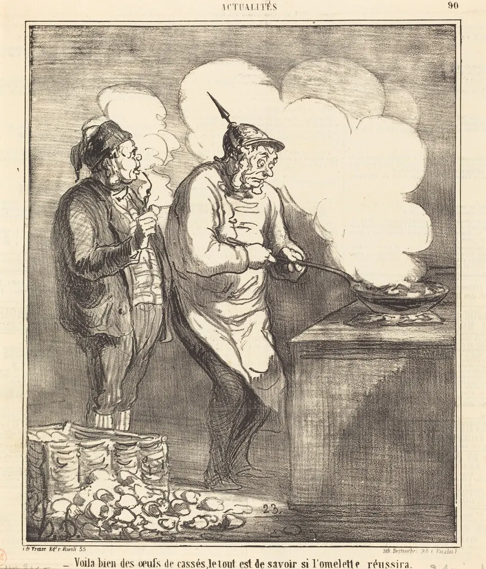 Voila bien des oeufs de cassés... by Daumier, Honoré