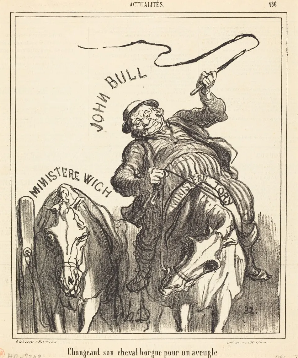 Changeant son cheval borgne pour un aveugle by Honoré Daumier