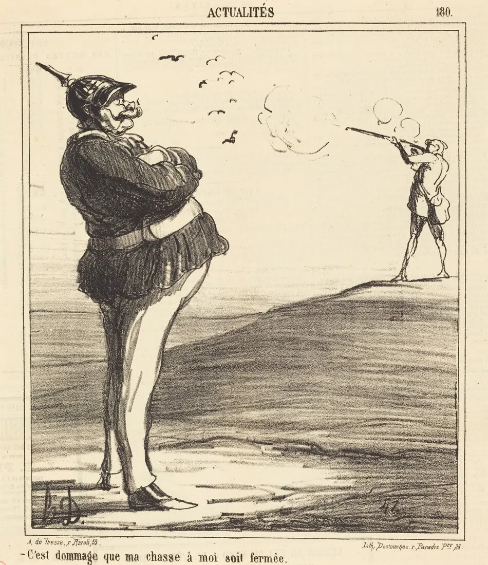 C'est dommage que ma chasse a moi soit fermée by Honoré Daumier