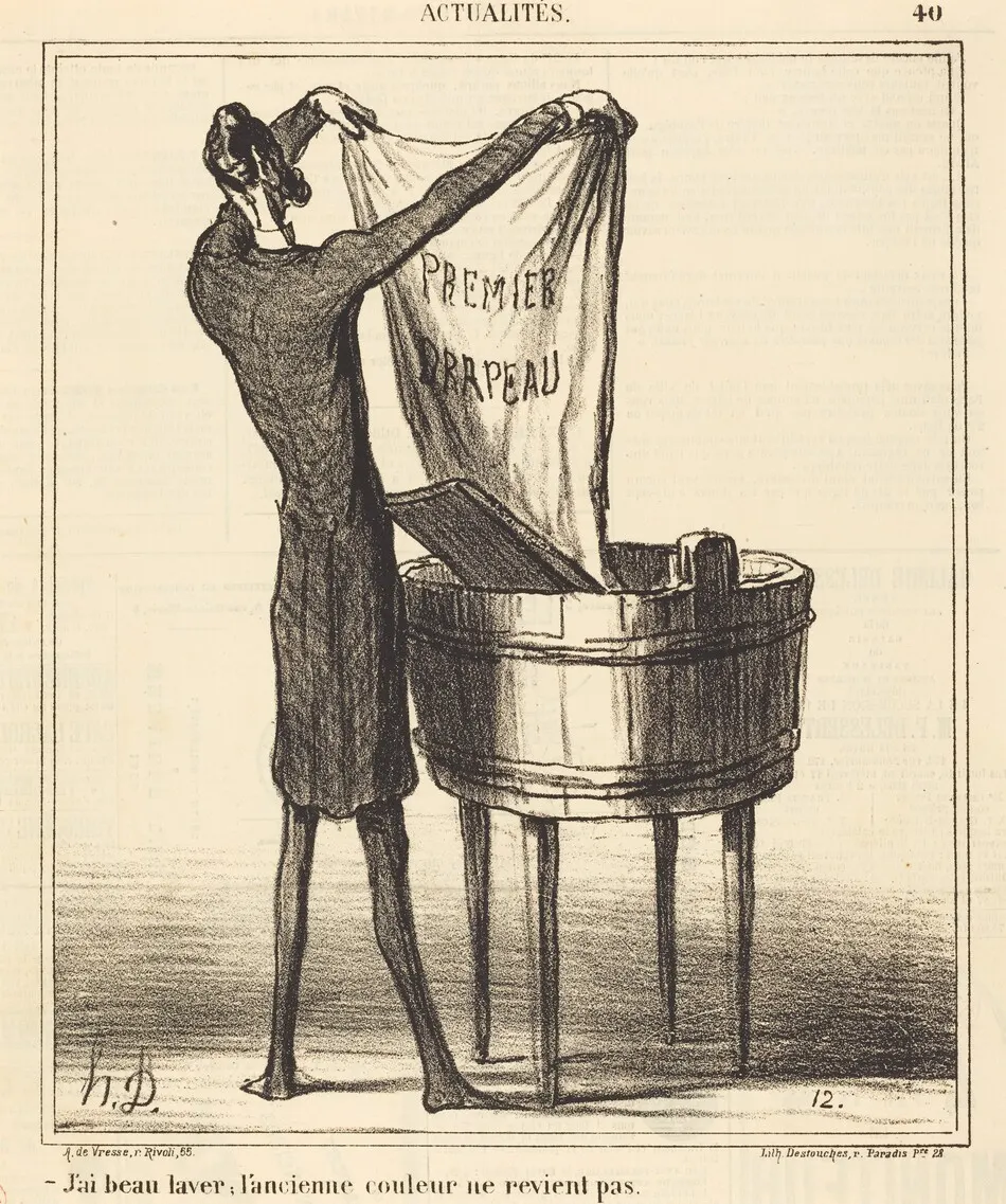 J'ai beau laver, l'ancienne couleur... by Honoré Daumier