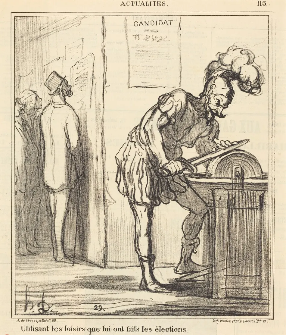Utilisant les loisirs... by Daumier, Honoré
