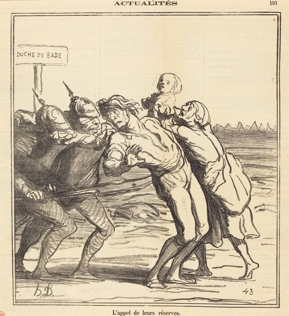 L'appel de leurs réserves by Honoré Daumier