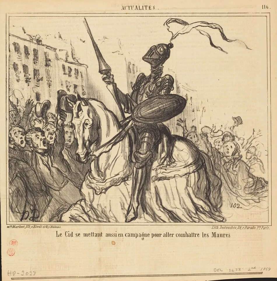 Le Cid se mettant aussi en campagne... by Honoré Daumier