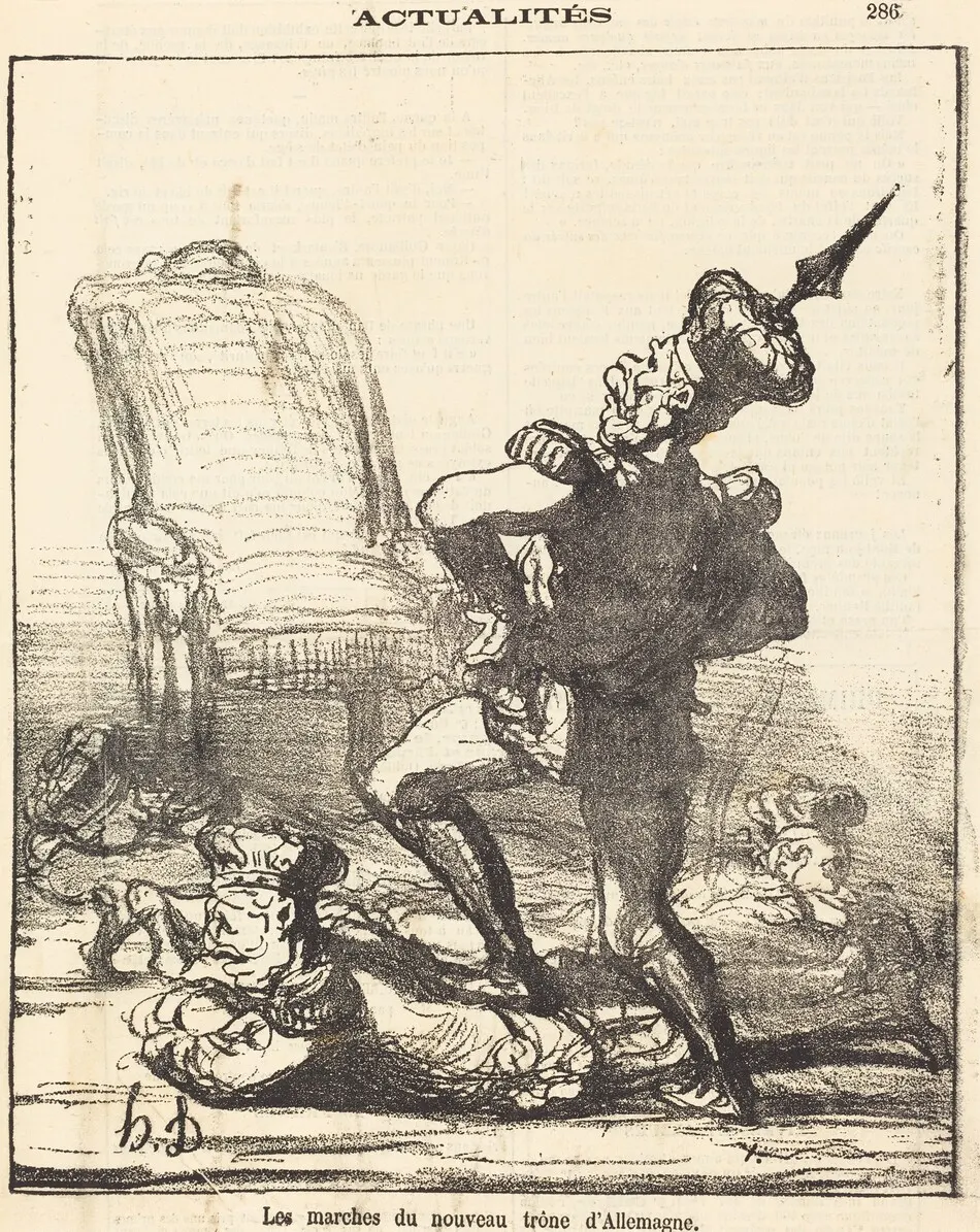 Les marches du nouveau trone d'Allemagne by Honoré Daumier