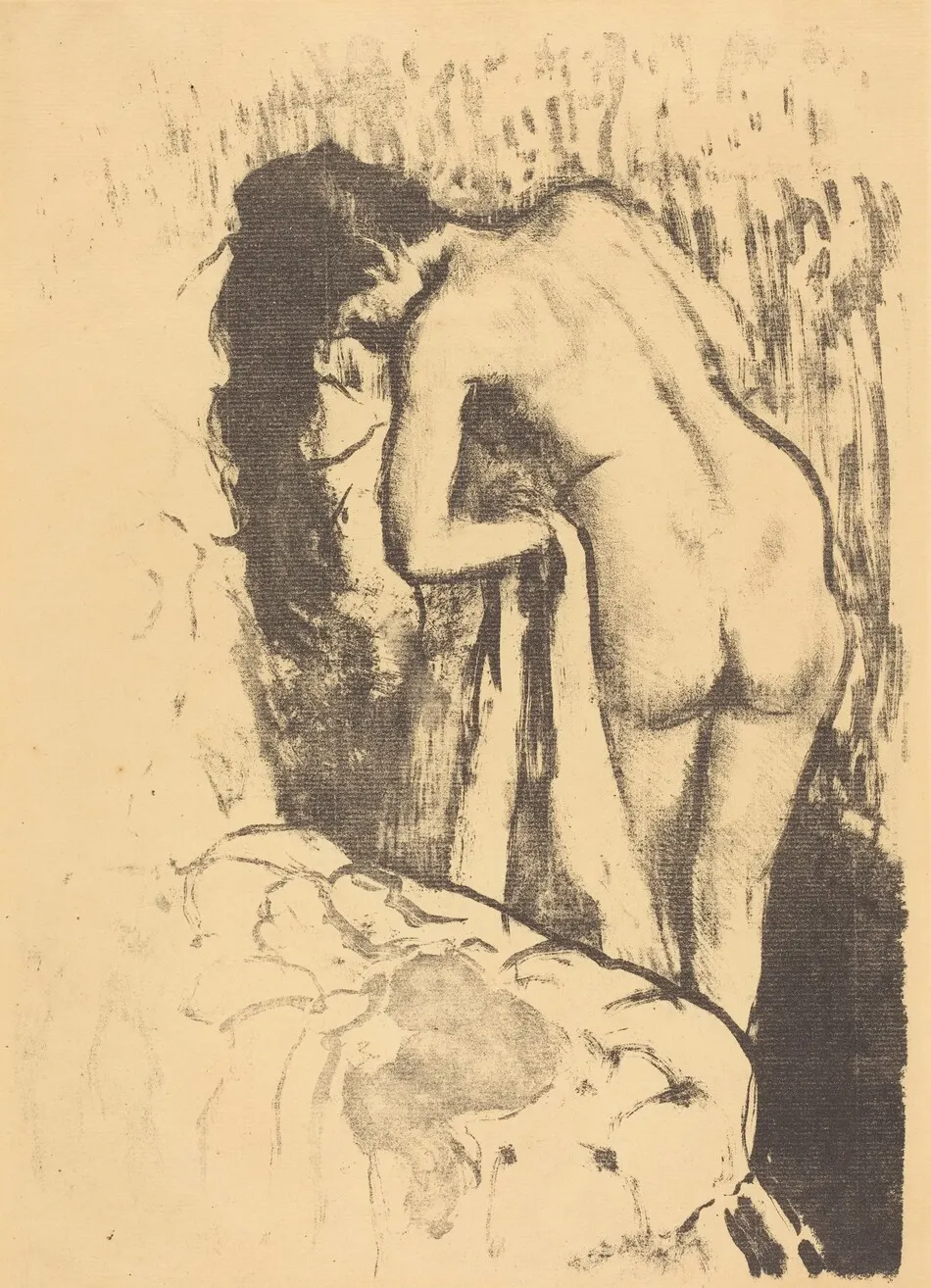 Nude Woman Standing, Drying Herself (Femme nue debout, a sa toilette) by Edgar Degas