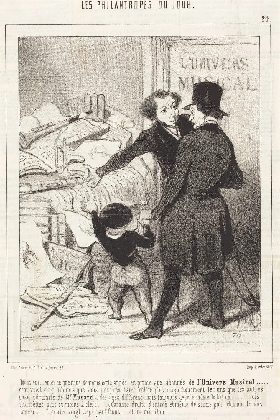 Monsieur... voici ce que nous donnons... en prime... by Honoré Daumier