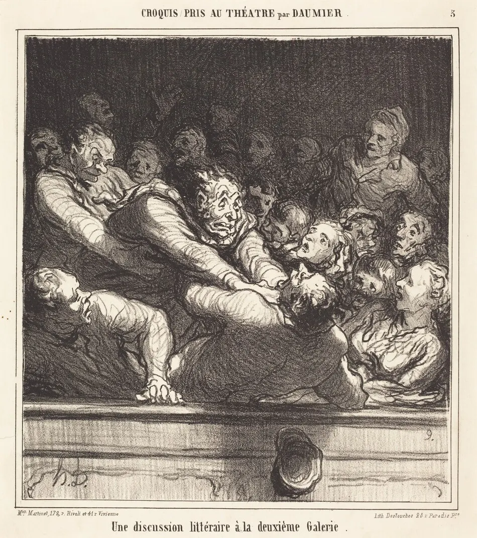 Une Discussion littéraire a la deuxième Galerie by Daumier, Honoré