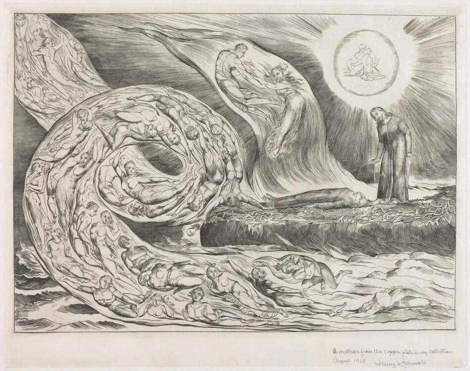 The Circle of the Lustful: Paolo and Francesca by William Blake