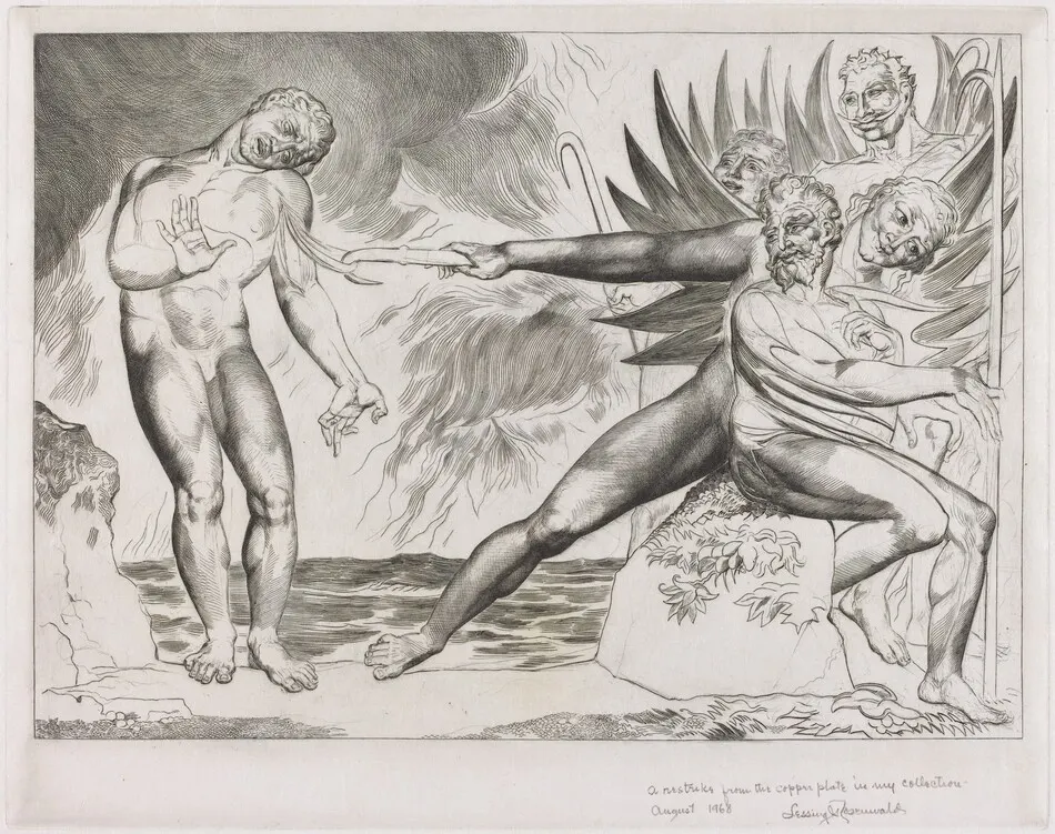 The Circle of the Corrupt Officials; the Devils Tormenting Ciampolo by William Blake