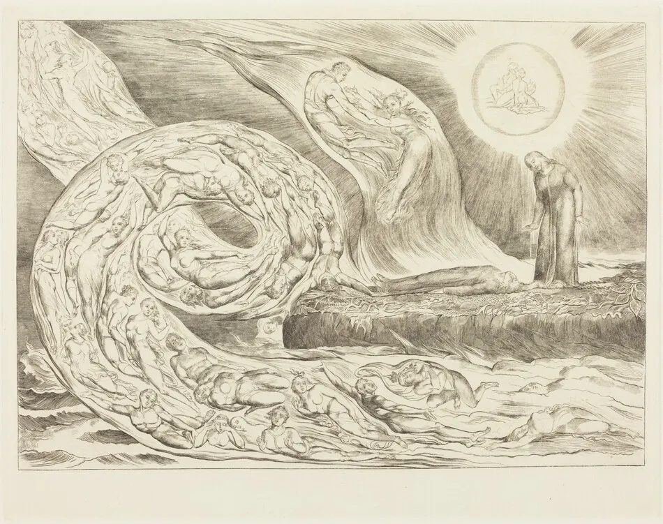 The Circle of the Lustful: Paolo and Francesca by William Blake