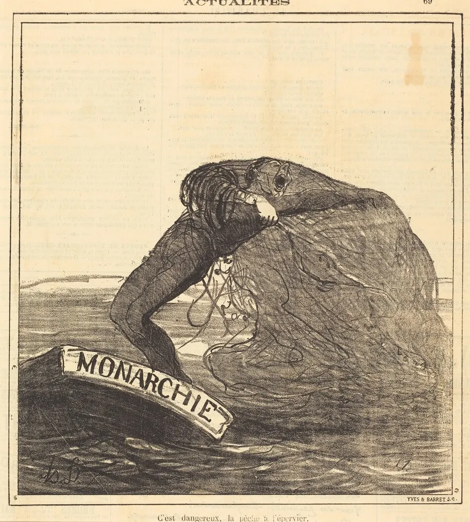 C'est dangereux, la pêche à l'épervier by Honoré Daumier