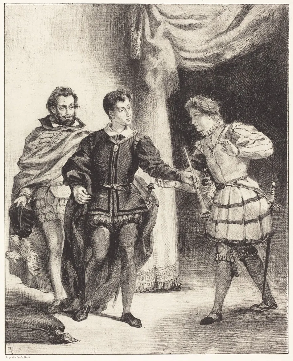 Hamlet and Guildenstern (Act III, Scene II) by Eugène Delacroix