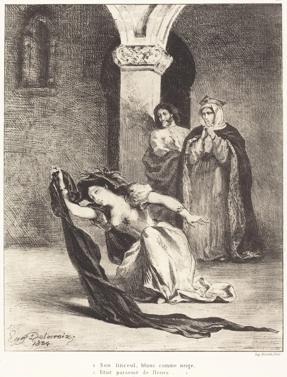 The Song of Ophelia (Act IV, Scene V) by Eugène Delacroix