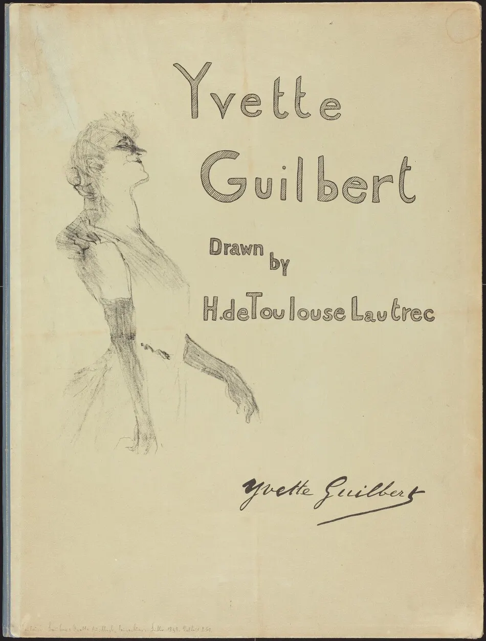 Cover, Yvette Guilbert by Henri de Toulouse-Lautrec