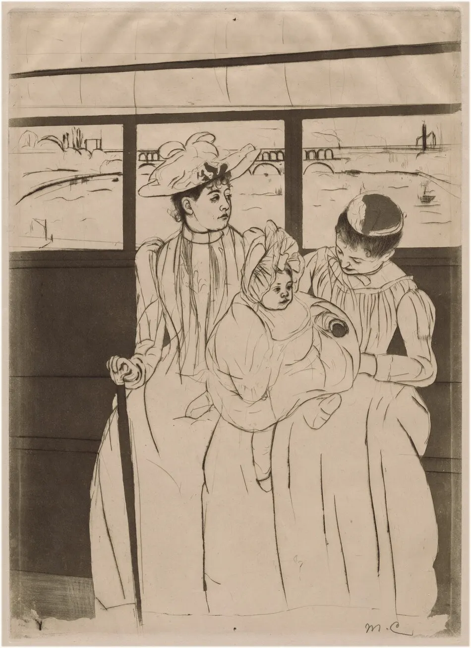 In the Omnibus by Mary Cassatt