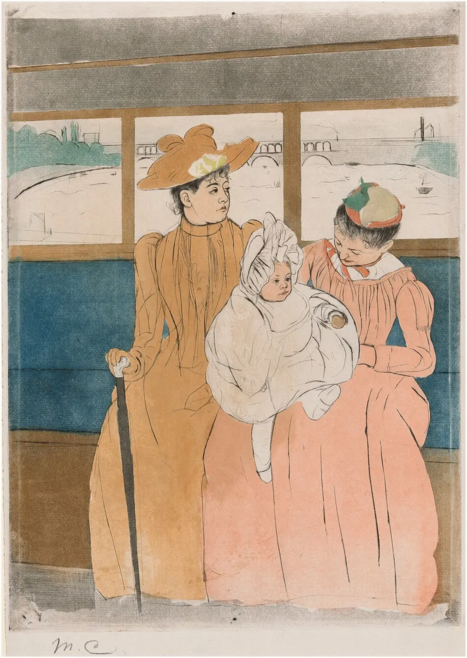In the Omnibus by Mary Cassatt
