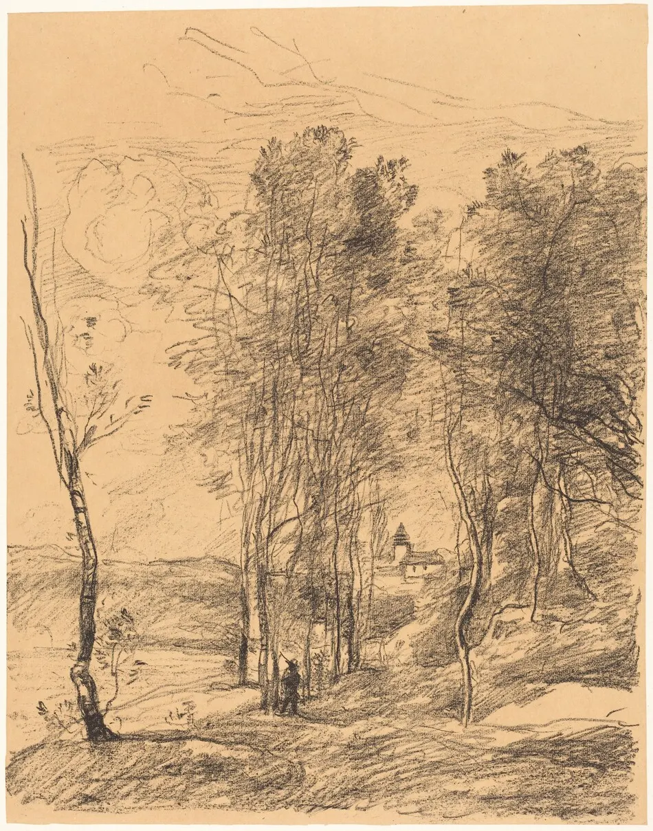 The Bell Tower of St. Nicolas-Lez-Arras (Le Clocher de St. Nicolas-Lez-Arras) by Jean-Baptiste-Camille Corot