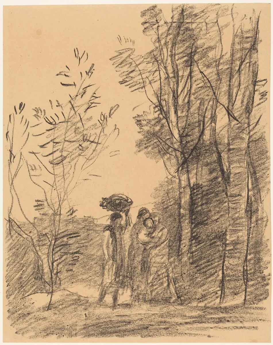 The Meeting in the Woods (La Rencontre du bosquet) by Jean-Baptiste-Camille Corot