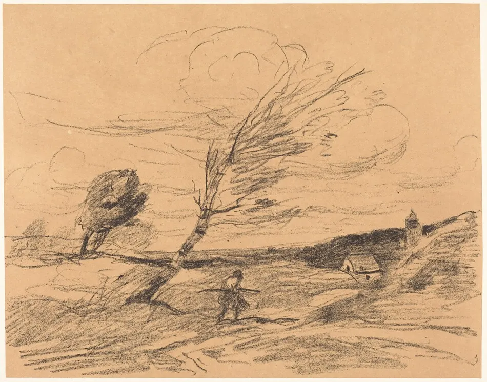 The Gust of Wind (Le Coup de vent) by Jean-Baptiste-Camille Corot