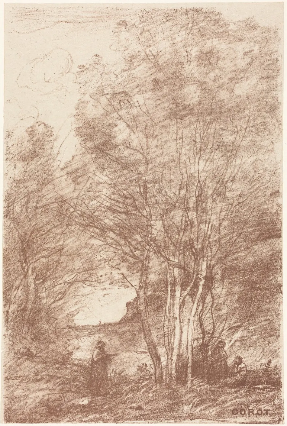 The Philosophers' Retreat (Le Repos des Philosophes) by Jean-Baptiste-Camille Corot