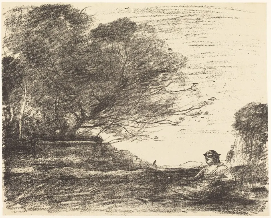 Sappho (Sapho) by Jean-Baptiste-Camille Corot