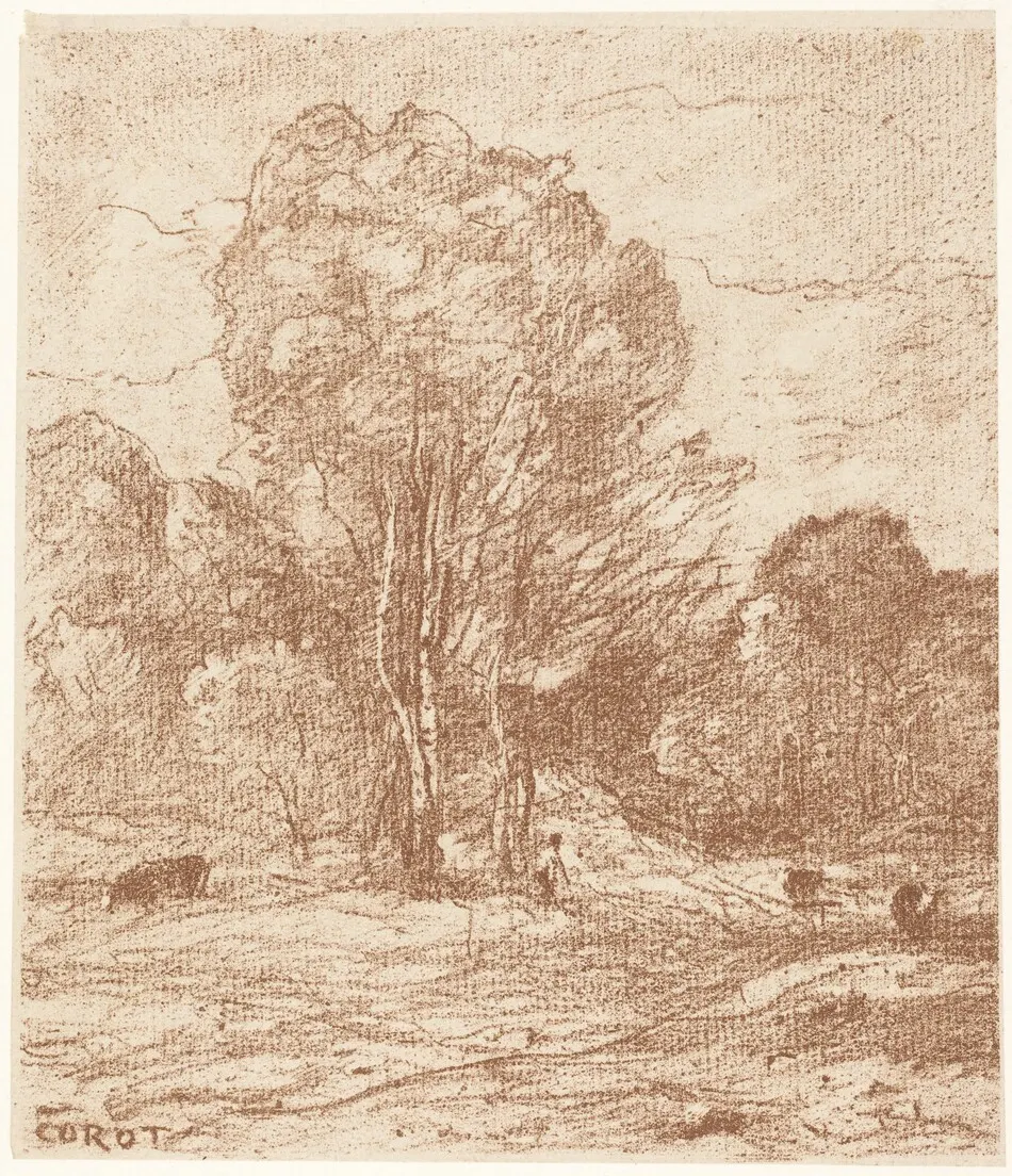 Drowsing Cattle (Le Dormoir des vaches) by Jean-Baptiste-Camille Corot