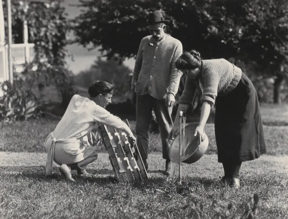 Georgia O'Keeffe, Elizabeth Davidson, and Fred Varnum by Alfred Stieglitz